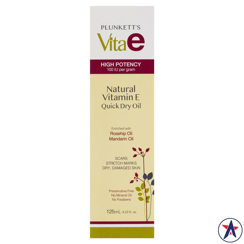 Tinh dầu Vitamin E Plunkett's Vita E Natural Vitamin E Quick Dry Oil 125ml