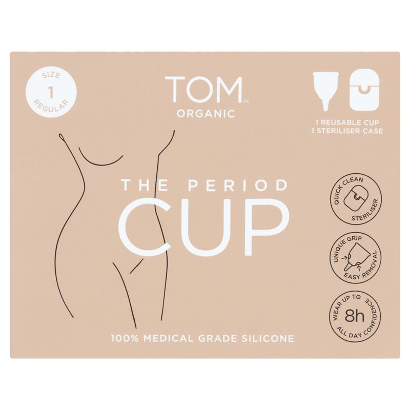 Cốc nguyệt san TOM Organic Size 1 kèm hộp tiệt trùng tiện dụng