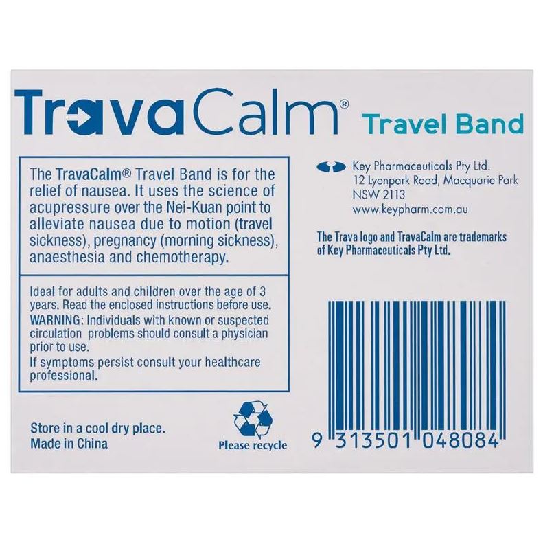 Vòng đeo chống say tàu xe Travacalm Travel Sickness Travel Band
