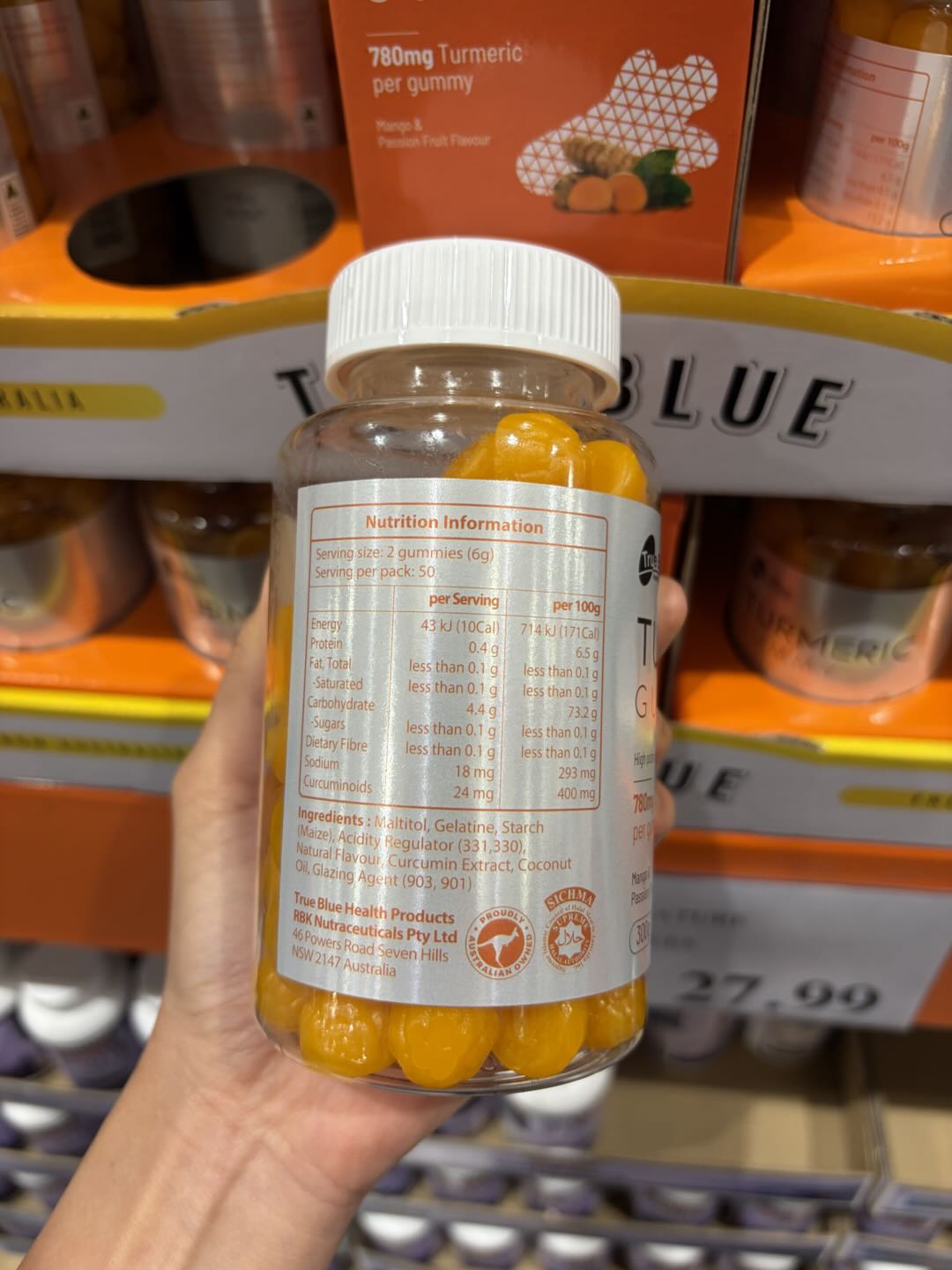 Kẹo dẻo nghệ True Blue Turmeric Gummy 300g