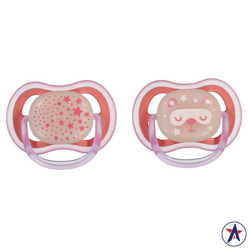 Ty ngậm ban đêm Avent Ultra Air Night Soother cho bé từ 6-18 tháng