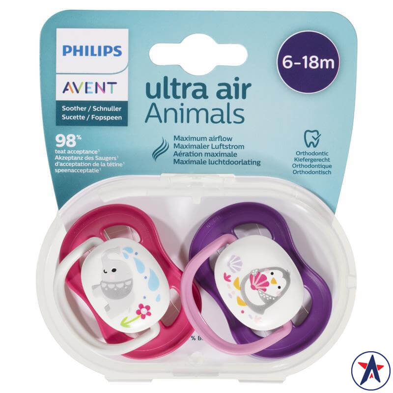 Ty ngậm Philips Avent Ultra Air Animals hình thú cho bé từ 6-18 tháng | Mua sắm hàng Úc tại Ausmart