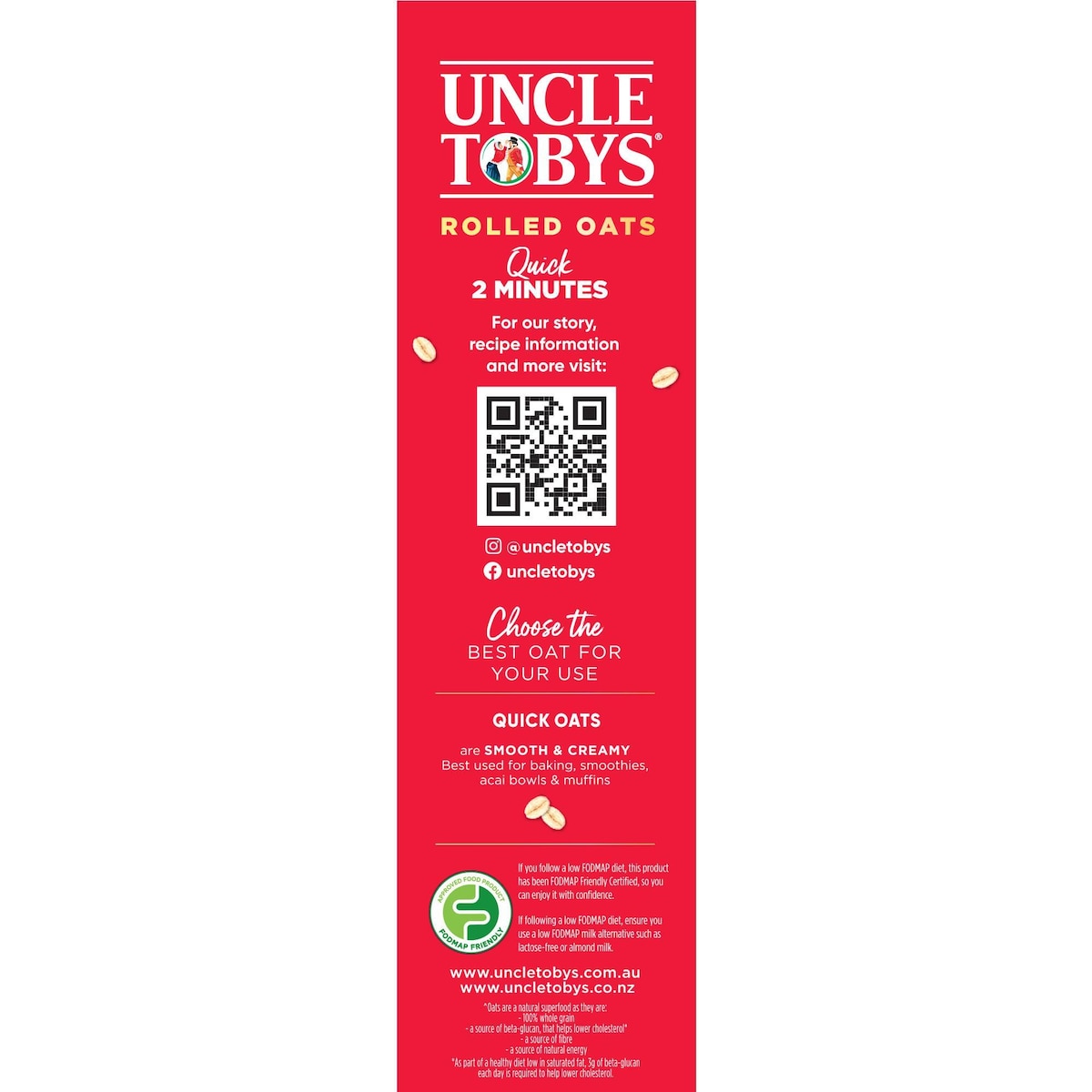 Yến mạch ăn liền Uncle Tobys Oats Quick Rolled Oats Porridge