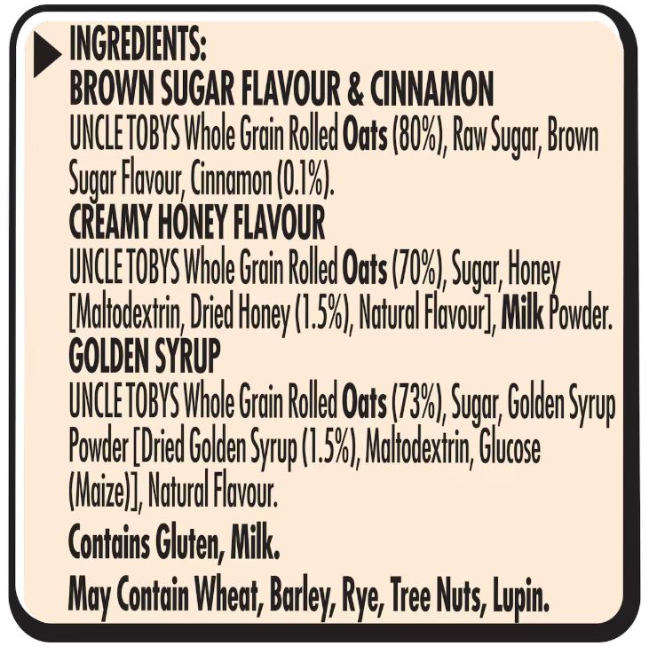 Yến mạch Uncle Tobys Oats Quick Sachets Classic Variety 350g