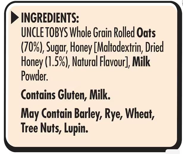 Yến mạch ăn liền Uncle Tobys Oats Sachets Creamy Honey 10 pack