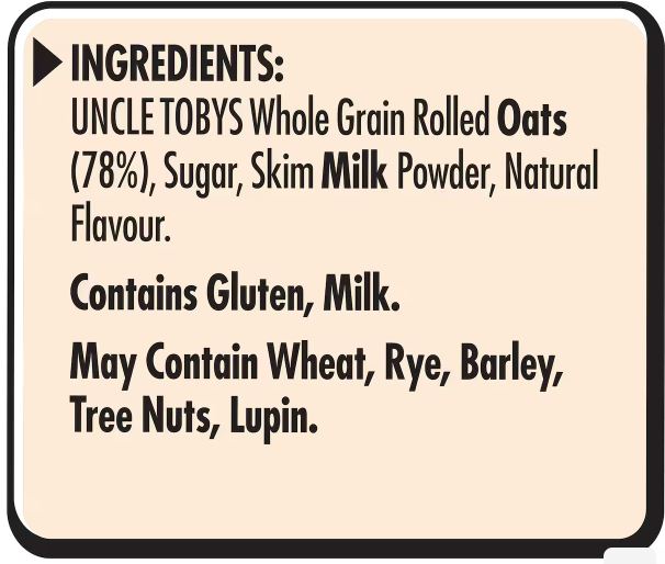 Yến mạch ăn liền Uncle Tobys Oats Sachets Creamy Vanilla 10 pack