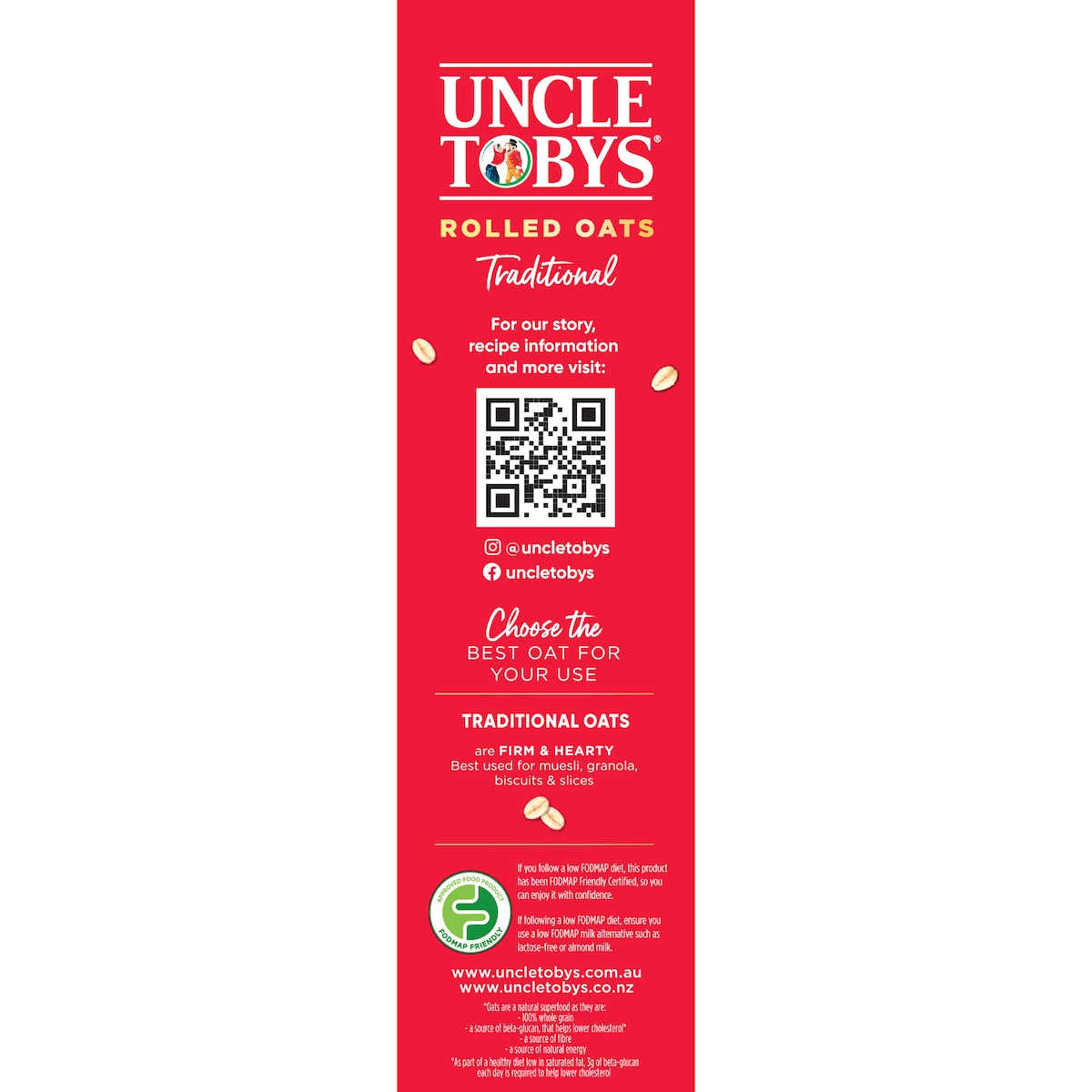 Yến mạch ăn liền cán dẹp Uncle Tobys Traditonal Rolled Oats