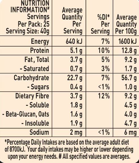 Yến mạch ăn liền cán dẹp Uncle Tobys Traditonal Rolled Oats