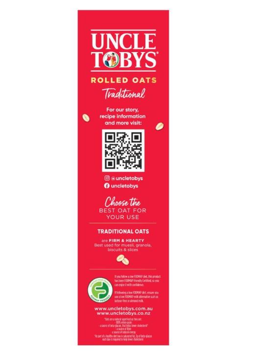 Yến mạch Uncle Tobys Porridge Oats Original