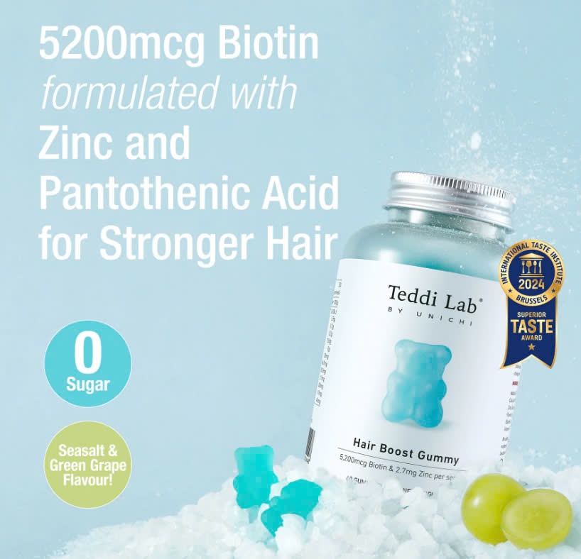 Kẹo dẻo mọc tóc Unichi Teddi Lab Hair Boost Gummy 60 viên