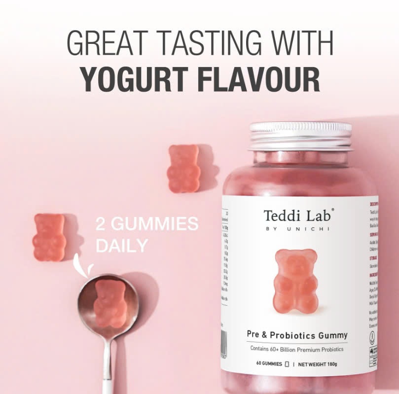 Kẹo dẻo bổ sung men vi sinh Unichi Pre & Probiotics Gummy 60 viên