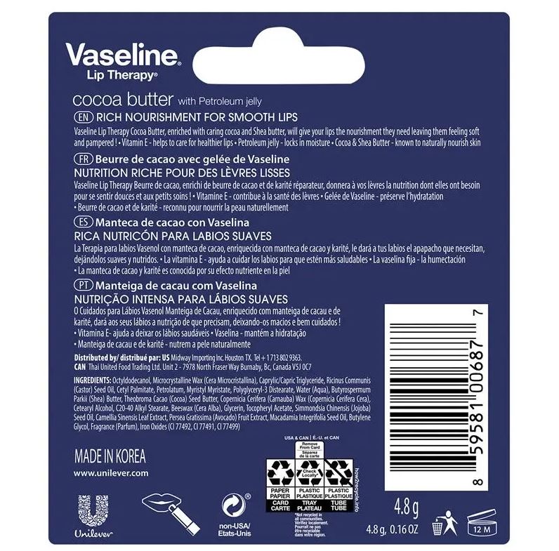 Son dưỡng môi Vaseline Cocoa Butter Lip Balm