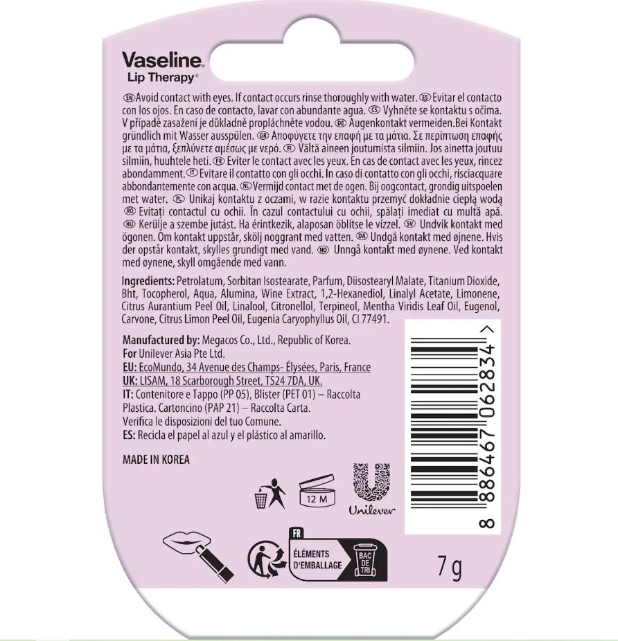 Son dưỡng môi Vaseline Lip Therapy Pink Bubbly Lip Balm 7g