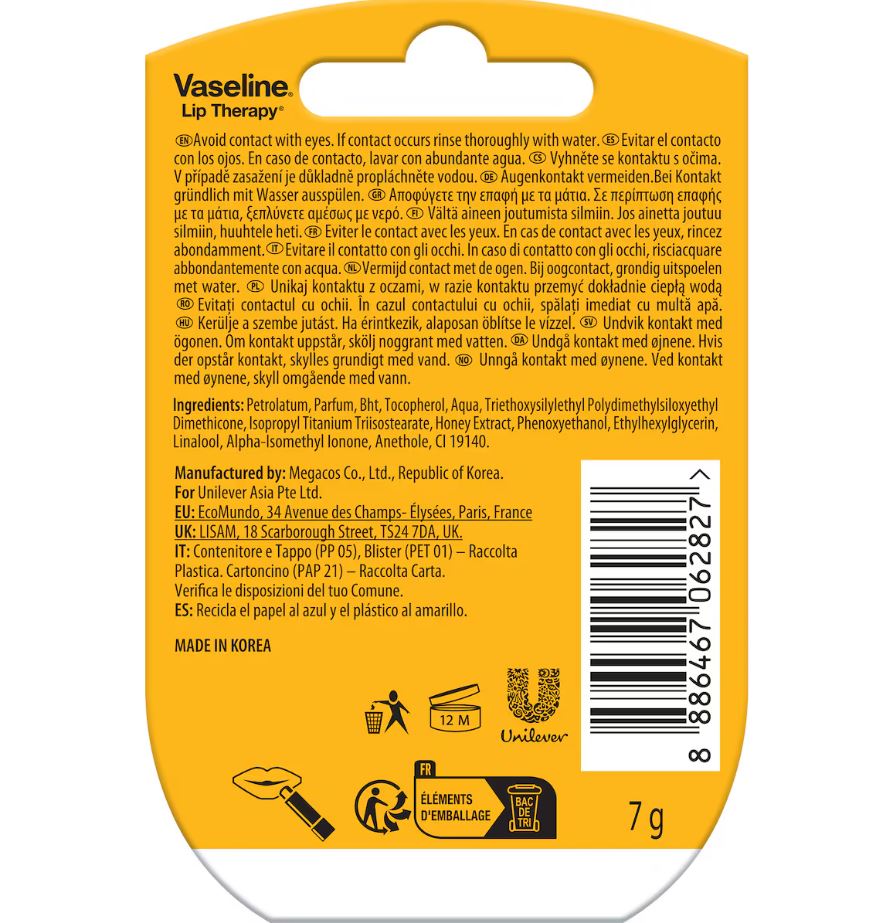 Son dưỡng môi mật ong Vaseline Lip Therapy Queen Bee Lip Balm 7g