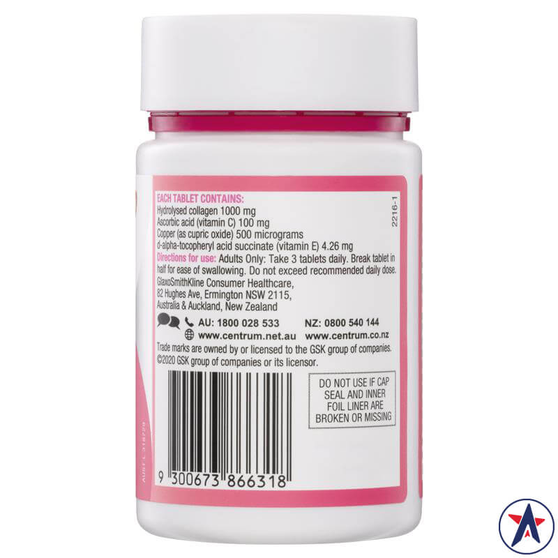 Viên bổ sung Collagen Centrum Collagen Boost & Glow 50 viên | Sản phẩm chính hãng Úc
