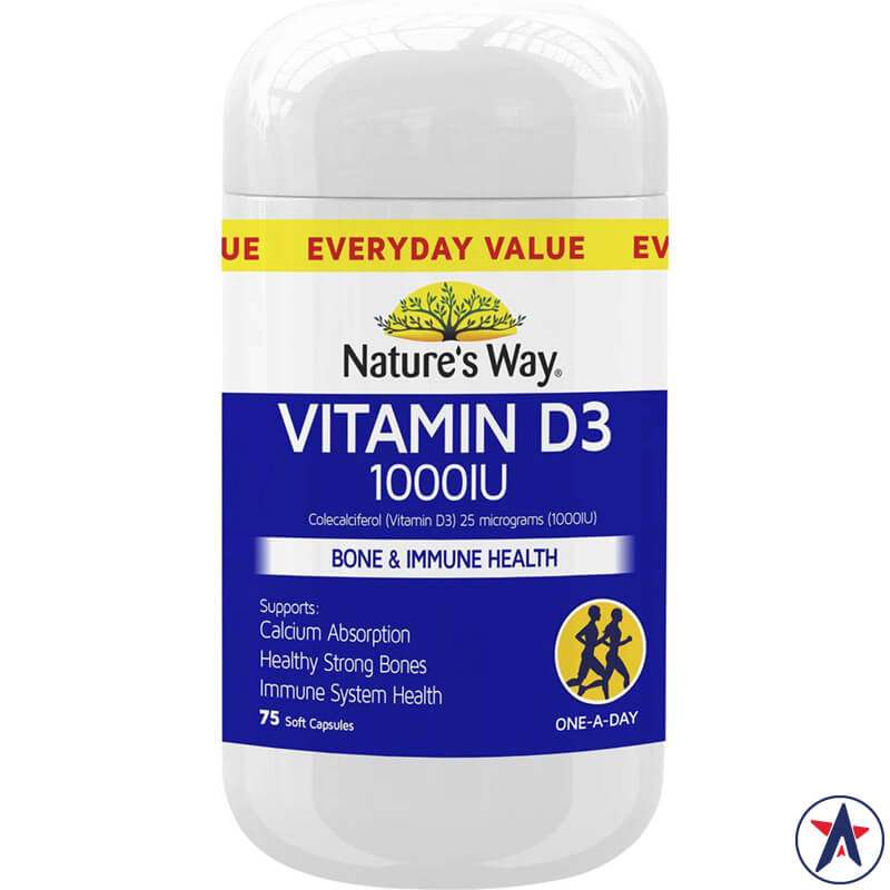 Viên bổ sung Vitamin D3 1000IU Nature's Way 75 viên | Mua hàng Úc tại Ausmart