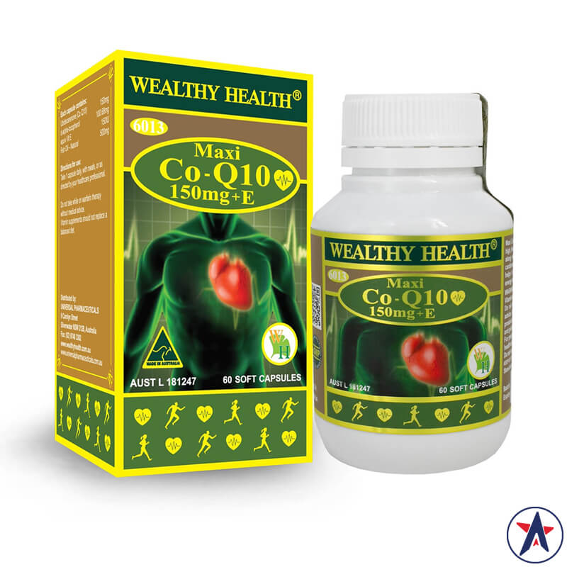 Viên bổ tim mạch Wealthy Health Maxi CoQ10 150mg + Vitamin E 60 viên | Australia Mart - Ausmart.vn