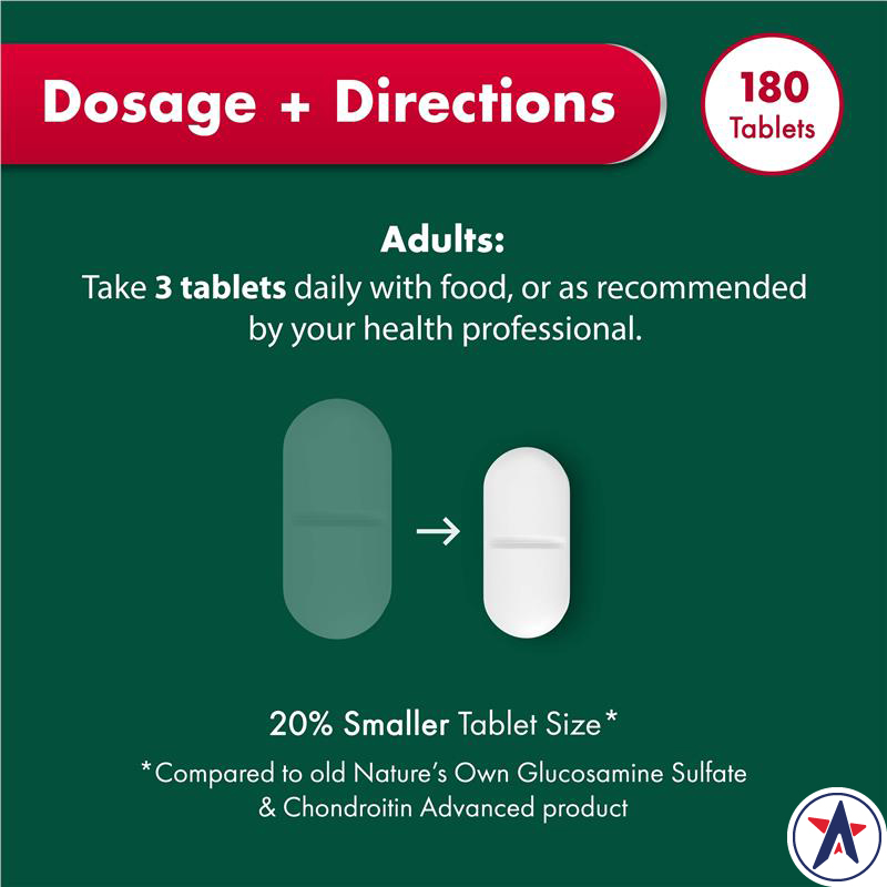 Viên bổ xương khớp Nature's Own Glucosamine Sulfate & Chondroitin Advanced for Joint Health 180 viên