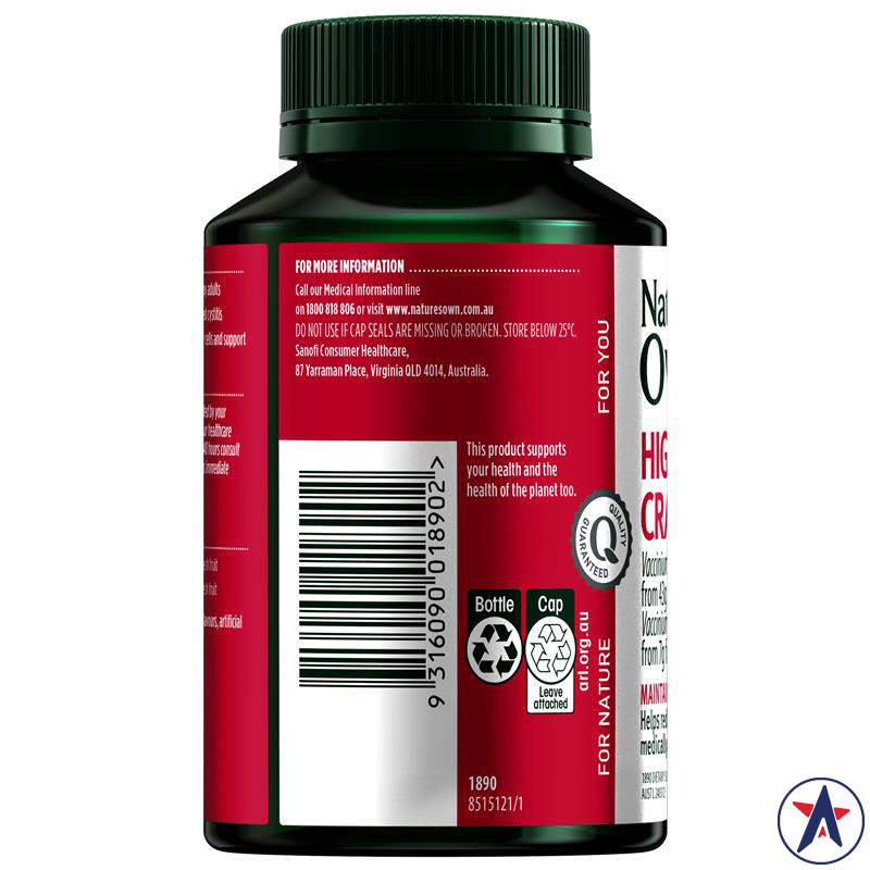 Viên hỗ trợ tiết niệu Nature's Own High Strength Cranberry 50000mg 90 viên