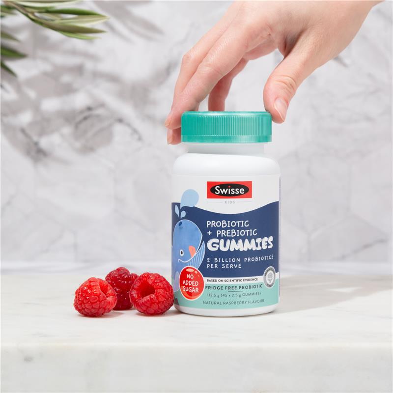 Swisse Kids Probiotic Prebiotic Gummies hỗ trợ đường ruột 45 viên