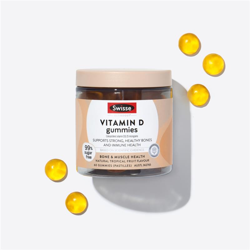 Swisse Vitamin D Gummies hỗ trợ xương & hệ miễn dịch 60 viên