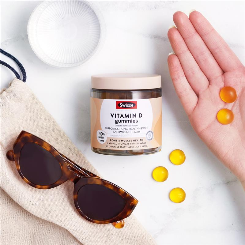 Swisse Vitamin D Gummies hỗ trợ xương & hệ miễn dịch 60 viên