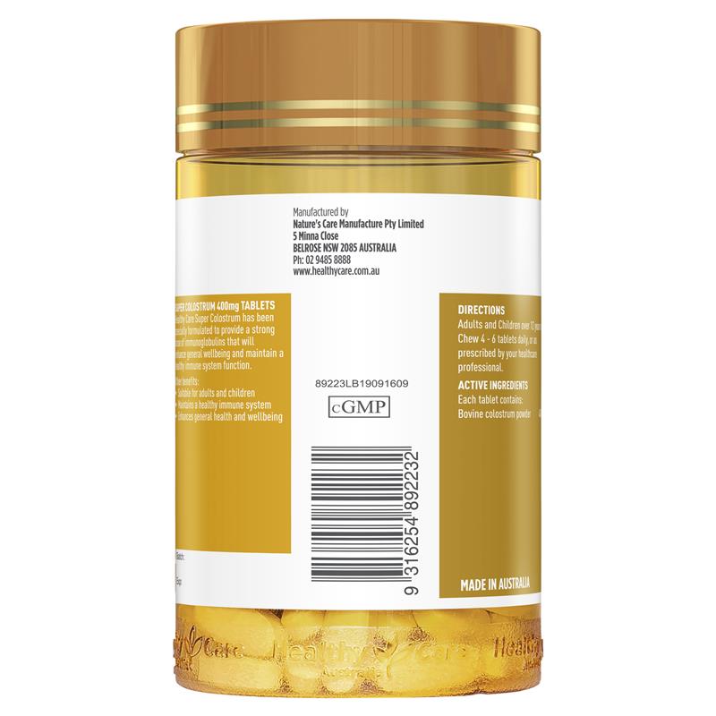 Sữa non Úc dạng viên Healthy Care Super Colostrum 400mg 200 viên | Sản phẩm Úc chính hãng