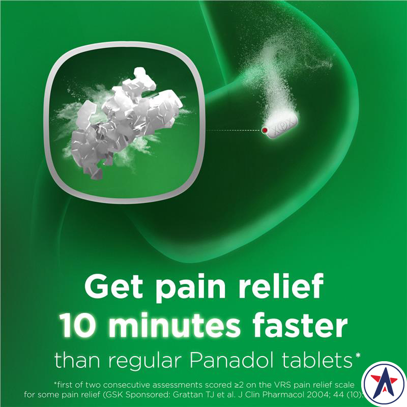 Viên sủi Panadol Rapid Soluble Paracetamol 500mg 20 viên