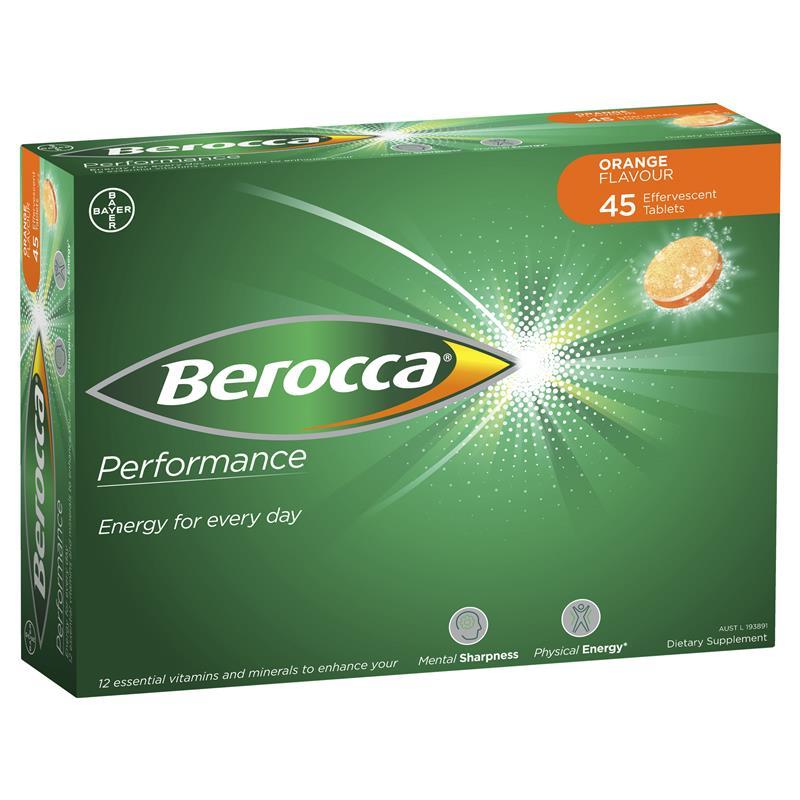 Viên sủi Berocca Úc Performance Orange Energy Vitamin 45 viên | Nhập khẩu chính hãng từ Úc