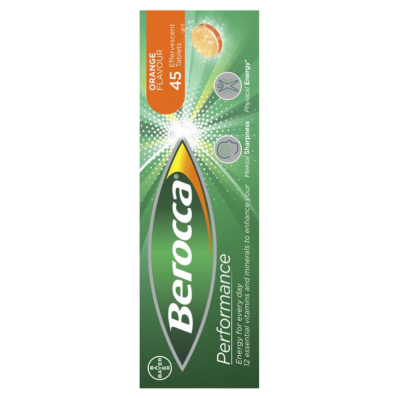 Viên sủi Berocca Úc Performance Orange Energy Vitamin 45 viên | Hàng xách tay Úc chính hãng