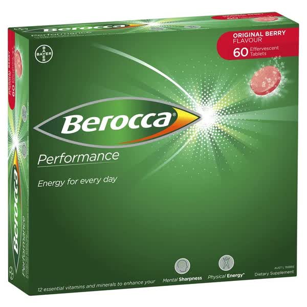 Viên sủi Berocca Úc Performance Original Berry Energy 60 viên | Sản phẩm chất lượng từ Úc