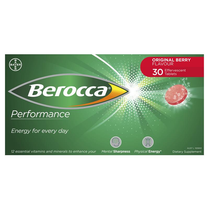 Viên sủi Berocca Original Berry Performance Effervescent 30 viên | Chất lượng đảm bảo từ Úc