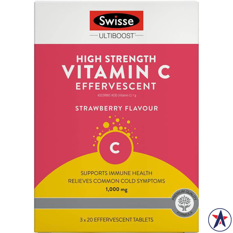 Viên sủi Vitamin C liều cao Swisse High Strength Effervescent
