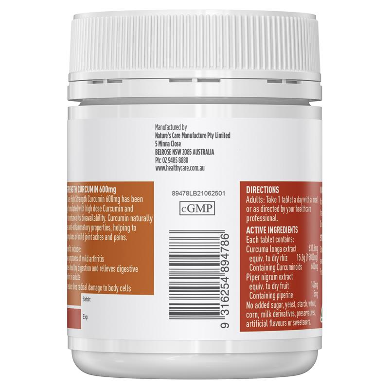 Healthy Care Curcumin 600mg High Strength bổ xương khớp 60 viên