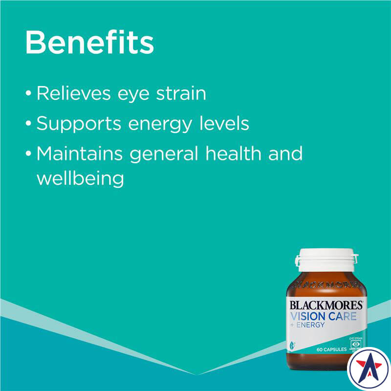 Viên uống bổ mắt Blackmores Vision Care + Energy 60 viên