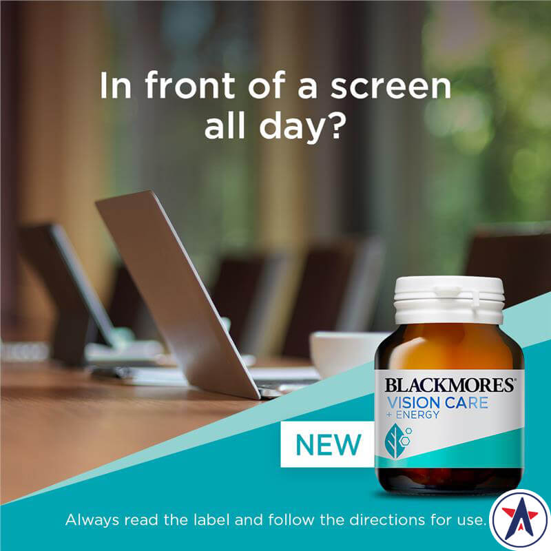 Viên uống bổ mắt Blackmores Vision Care + Energy 60 viên