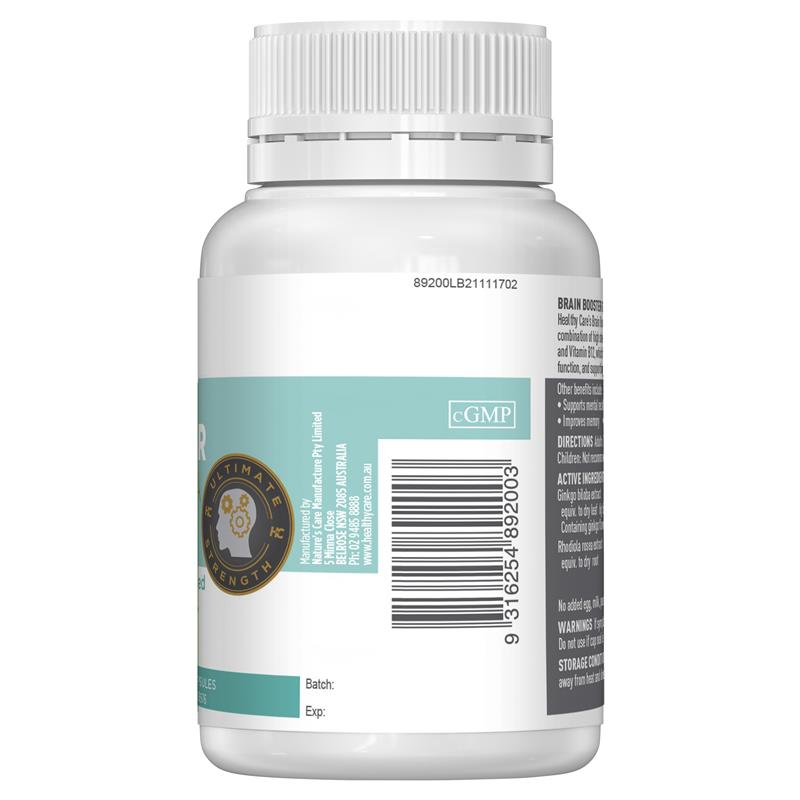 Viên uống bổ não Healthy Care Brain Booster Ginkgo Biloba 6000mg 60 viên