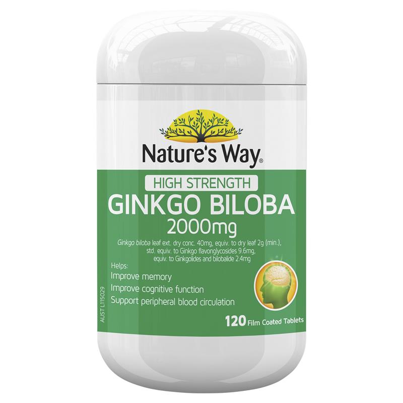 Viên uống bổ não Nature's Way Ginkgo Biloba 2000mg 120 viên | Xuất xứ Úc (Australia)