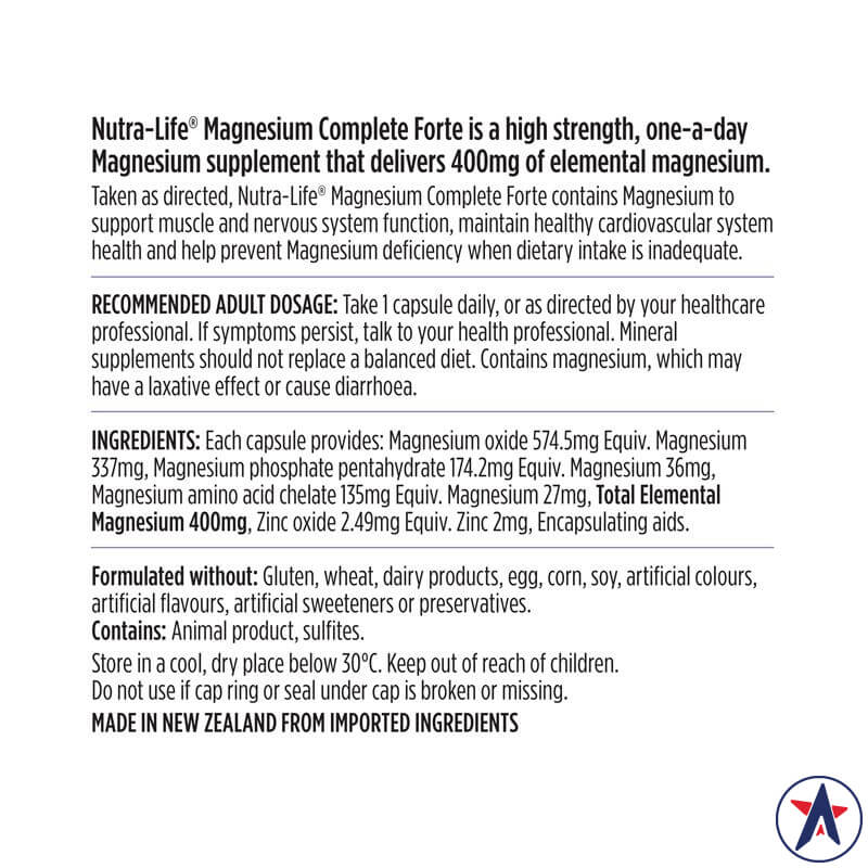 Viên uống bổ sung Magie liều cao Nutra-Life Magnesium Complete Forte