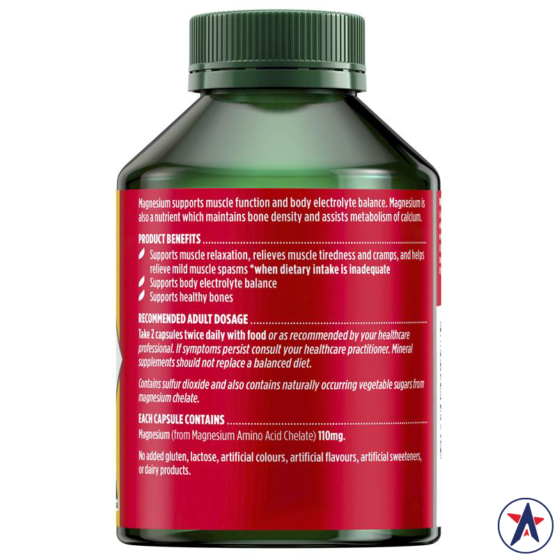 Viên uống bổ sung Magie Nature's Own Magnesium Chelate 500mg for Muscle Health 250 viên