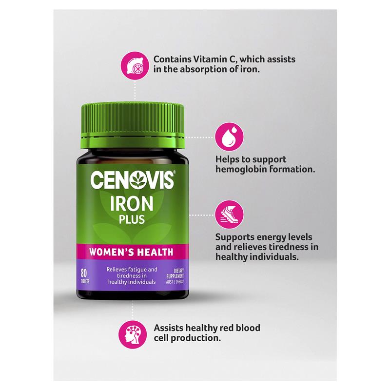 Viên uống bổ sung sắt Cenovis Iron Plus Women's Health 80 viên