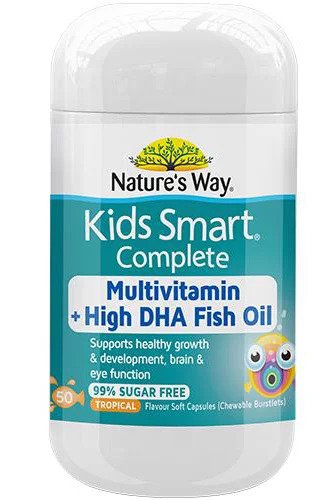 Multivitamin + High DHA Fish Oil Nature’s Way Kids Smart 50 viên | Xuất xứ Úc (Australia)