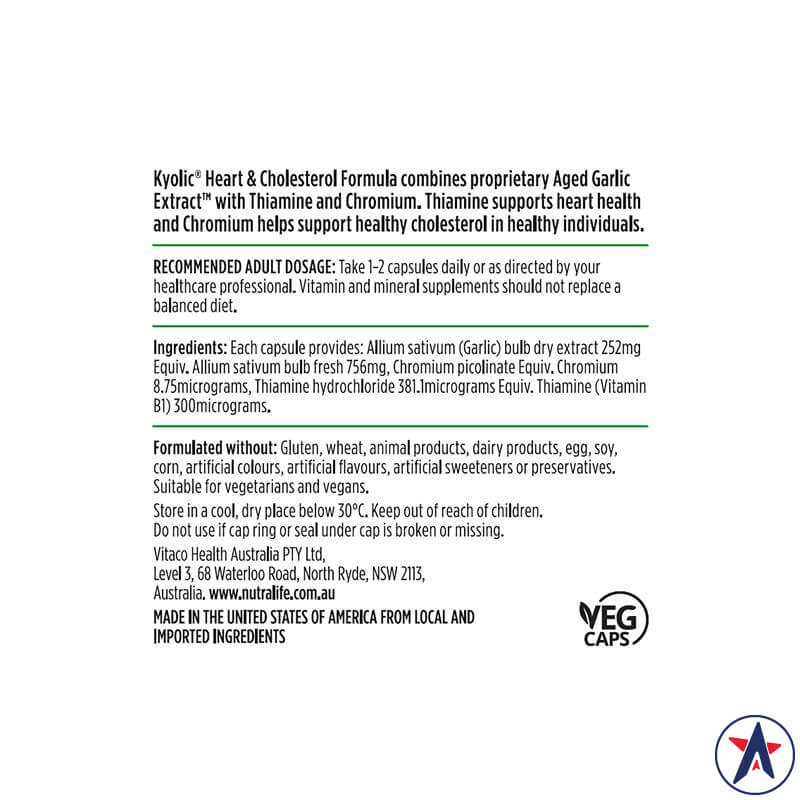 Viên uống bổ tim mạch Nutra-Life Kyolic Aged Garlic Extract Heart & Cholesterol Formula