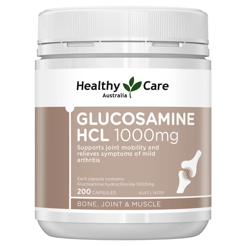Healthy Care Glucosamine HCL 1000mg hỗ trợ xương khớp 200 viên | Sản phẩm Úc chính hãng