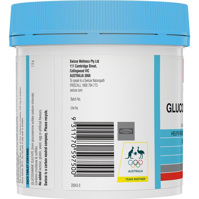 Swisse Ultiboost Glucosamine Sulfate 1500mg Joint Health 180 viên