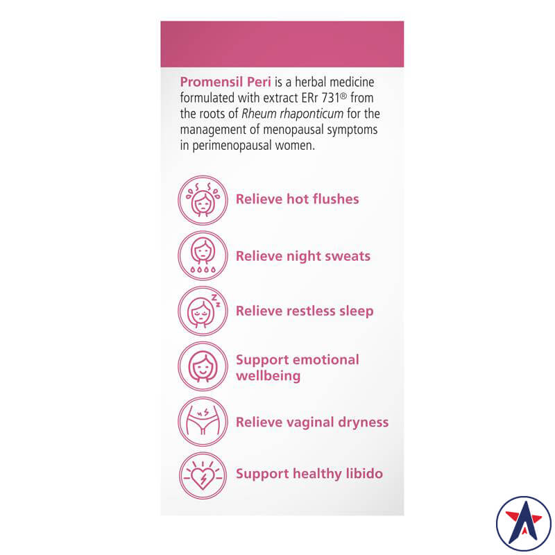 Viên uống cho phụ nữ tiền mãn kinh Promensil Peri 60 viên