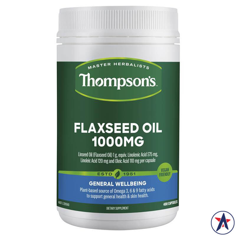 Viên uống dầu hạt lanh Thompson's Gel-Free Flaxseed Oil 1000mg