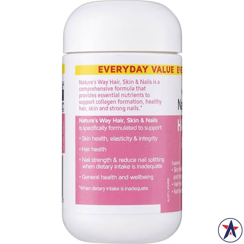 Viên uống đẹp da móng tóc Nature's Way Hair Skin & Nails 30 viên