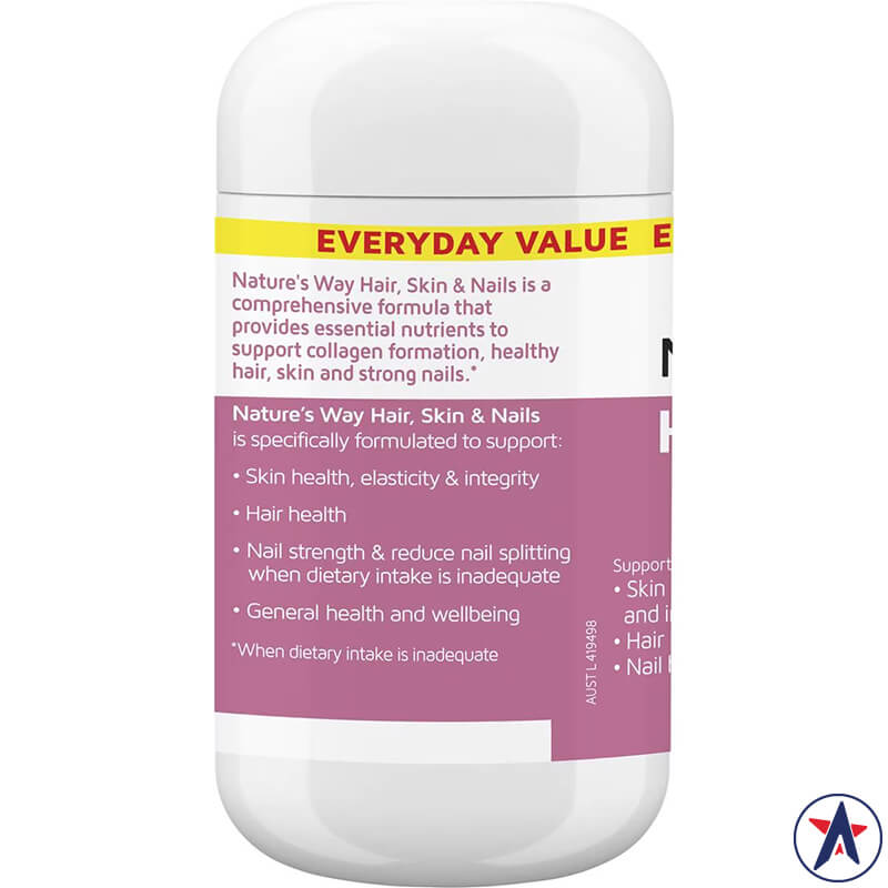 Viên uống đẹp da móng tóc Nature's Way Hair Skin & Nails 30 viên