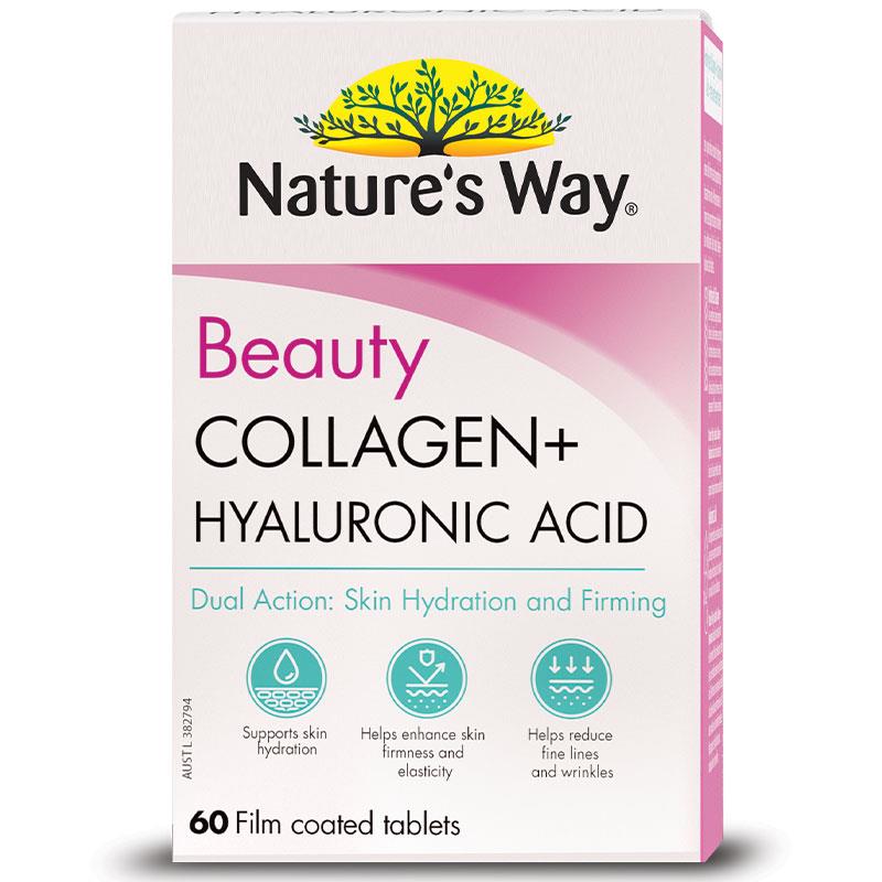 Viên uống Nature's Way Beauty Collagen + Hyaluronic Acid 60 viên | Hàng xách tay Úc chính hãng